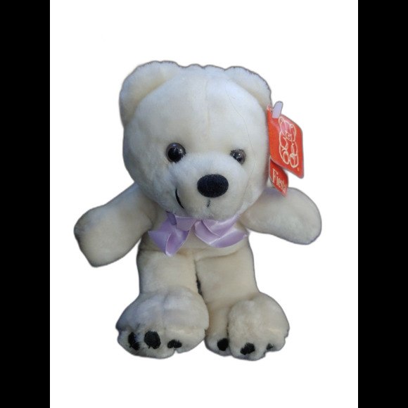 1997 vintage Plush Fiesta 8.5" White Patch Foot Bear - Picture 1 of 4